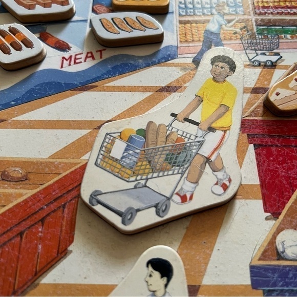 MELISSA & DOUG Magnetic Activity Board Grocery Store Wood Quiet Play *Incomplete - Picture 7 of 13